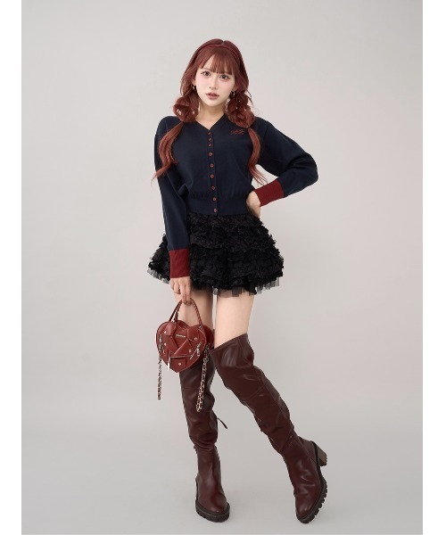 ダーリッチ　ポイントカラーニットカーディガン ダーリッチ Darich ポイントカラーニットカーディガン