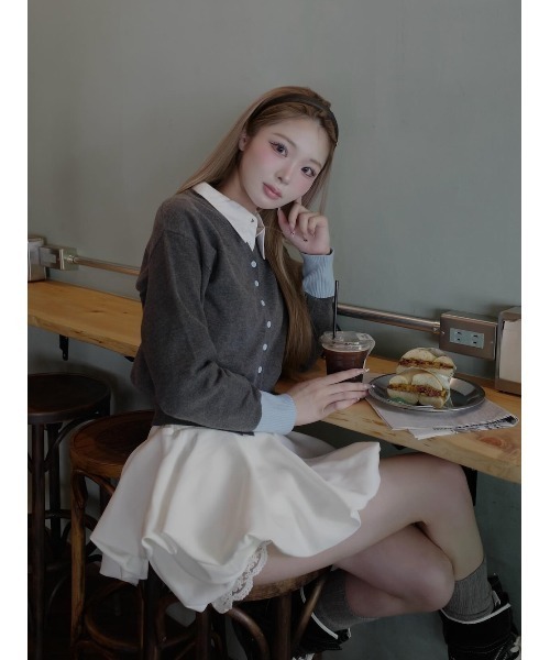 Darich（ダーリッチ）の「ポイントカラーニットカーディガン（カーディガン/ボレロ・レディース・ブラウン/ネイビー/チャコールグレー・FREE）」の16枚目の写真