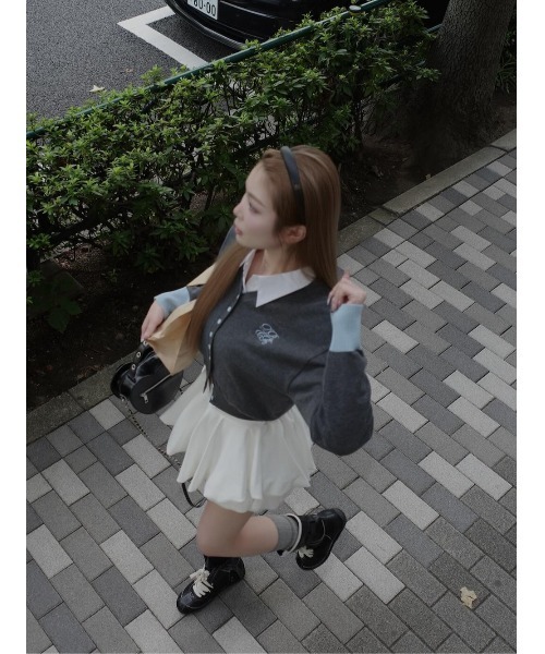 Darich（ダーリッチ）の「ポイントカラーニットカーディガン（カーディガン/ボレロ・レディース・ブラウン/ネイビー/チャコールグレー・FREE）」の13枚目の写真