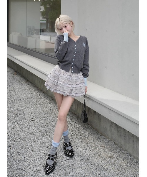 Darich ダーリッチ　ポイントカラーニットカーディガン ポイントカラーニットカーディガン（カーディガン/ボレロ