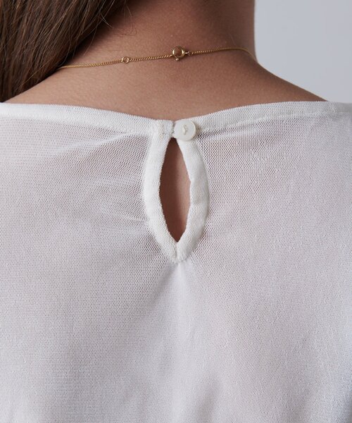 Lui's（ルイス）の「シアーベロア袖ギャザープルオーバー（Tシャツ/カットソー・レディース・オフホワイト/チャコールグレー/ブラック・FREE）」の20枚目の写真