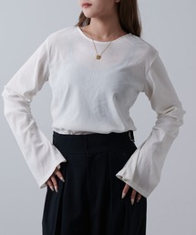 Lui's | シアーベロア袖ギャザープルオーバー(Tシャツ/カットソー)