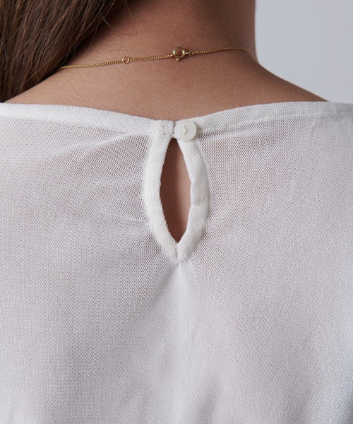 Lui's（ルイス）の「シアーベロア袖ギャザープルオーバー（Tシャツ/カットソー・レディース・オフホワイト/チャコールグレー/ブラック・FREE）」の11枚目の写真