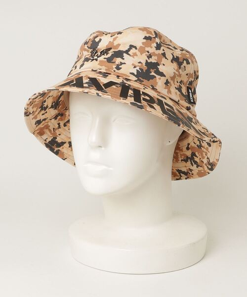 MASSIVE STORE(マッシブストア)の「【AVIREX/アヴィレックス】AX BRIM LOGO PRINT BUCKET HAT(バックパック/リュック・メンズ・ブラック/ベージュ・FREE)」の2枚目の写真