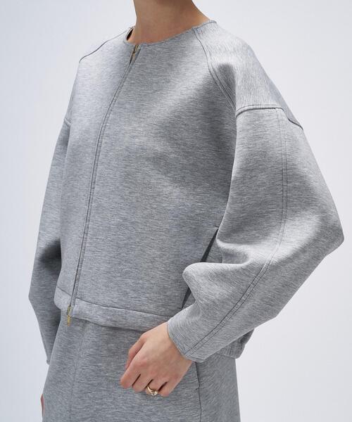 cloenc(クロエンス)の「【セットアップ/マシンウォッシュ】ダブルジップダンボールブルゾン(ブルゾン・レディース・オフホワイト/ライトグレー系8/ブラック/チャコール・01/02)」の14枚目の写真