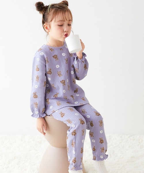 devirock（デビロック）の「ガールズ やわらかキルト パジャマ（ルームウェア/パジャマ・キッズ・グリーン系その他2/ピンク系その他3/ベージュ系その他/ベージュ系その他2/ピンク系その他2/グリーン系その他/ブルー系その他/ピンク系その他4/ピンク系その他/ブルー系その他2/グレー系その他・120cm/150cm/140cm/130cm/110cm/100cm/160cm）」の6枚目の写真