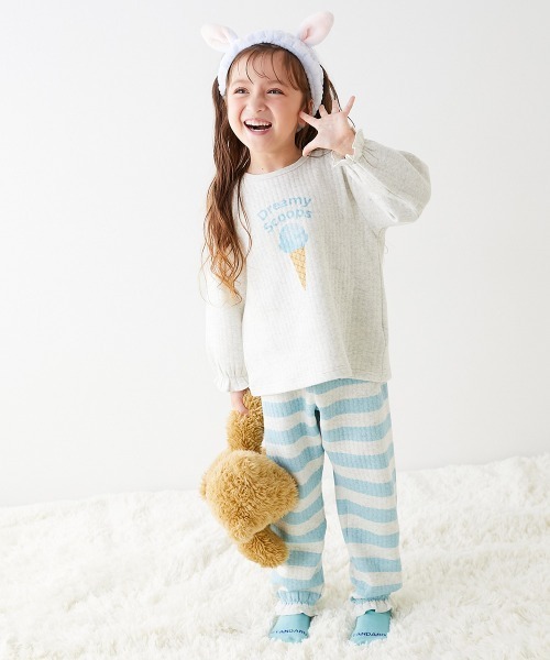 devirock（デビロック）の「ガールズ やわらかキルト パジャマ（ルームウェア/パジャマ・キッズ・グリーン系その他2/ピンク系その他3/ベージュ系その他/ベージュ系その他2/ピンク系その他2/グリーン系その他/ブルー系その他/ピンク系その他4/ピンク系その他/ブルー系その他2/グレー系その他・120cm/150cm/140cm/130cm/110cm/100cm/160cm）」の13枚目の写真