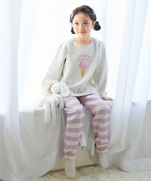 devirock（デビロック）の「ガールズ やわらかキルト パジャマ（ルームウェア/パジャマ・キッズ・グリーン系その他2/ピンク系その他3/ベージュ系その他/ベージュ系その他2/ピンク系その他2/グリーン系その他/ブルー系その他/ピンク系その他4/ピンク系その他/ブルー系その他2/グレー系その他・120cm/150cm/140cm/130cm/110cm/100cm/160cm）」の14枚目の写真