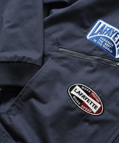 LFYT(エルエフワイティー)の「LFYT ラファイエット【Lafayette】- レーシング パッチ ジャケット【RACING PATCH WORK JACKET LA251002】(ブルゾン・メンズ・ネイビー/ブラック・XXL/XL/M/L)」の6枚目の写真