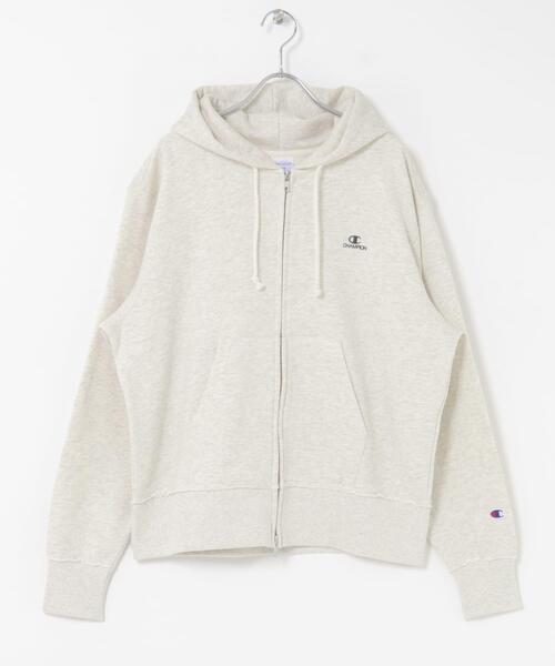 SENSE OF PLACE by URBAN RESEARCH（センスオブプレイスバイアーバンリサーチ）の「『別注』Champion×SENSE OF PLACE　ジップパーカー（パーカー・レディース・ブラウン/グリーン/オートミール・ONE）」の11枚目の写真