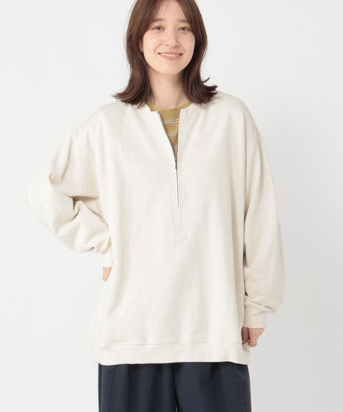 studio CLIP（スタディオクリップ）の「ハーフジップスウェットプルオーバー（スウェット・レディース・アイボリー/グレー・FREE）」の19枚目の写真