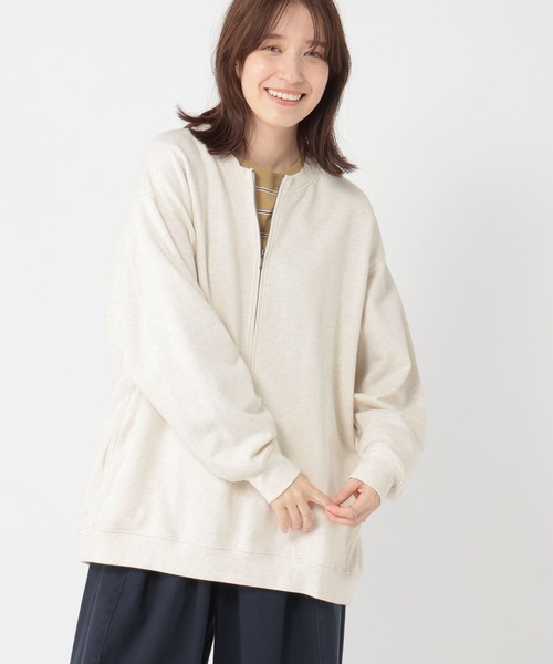 studio CLIP（スタディオクリップ）の「ハーフジップスウェットプルオーバー（スウェット・レディース・アイボリー/グレー・FREE）」の17枚目の写真