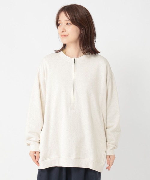 studio CLIP（スタディオクリップ）の「ハーフジップスウェットプルオーバー（スウェット・レディース・アイボリー/グレー・FREE）」の12枚目の写真