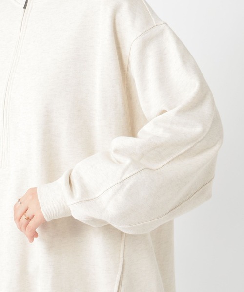 studio CLIP（スタディオクリップ）の「ハーフジップスウェットプルオーバー（スウェット・レディース・アイボリー/グレー・FREE）」の8枚目の写真