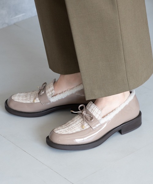 JELLY BEANS（ジェリービーンズ）の「マテリアルコンビインナーファーローファー(204-56100)JELLY BEANS(ジェリービーンズ)（ローファー・レディース・ベージュ/ブラック系その他/ブラウン・L/M/S）」の10枚目の写真