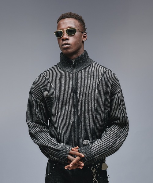 ANDER HUNK(アンダーハンク)の「Dameged Plating Drivers Knit /ダメージプレーティングドライバーズニット(ニット/セーター・メンズ・ブラック/グレー・MEDIUM/SMALL/LARGE)」の11枚目の写真