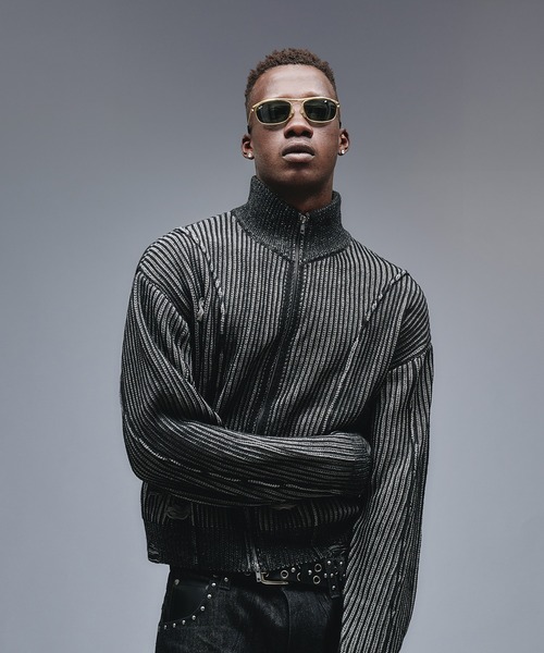 ANDER HUNK(アンダーハンク)の「Dameged Plating Drivers Knit /ダメージプレーティングドライバーズニット(ニット/セーター・メンズ・ブラック/グレー・MEDIUM/SMALL/LARGE)」の9枚目の写真