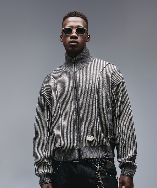 ANDER HUNK(アンダーハンク)の「Dameged Plating Drivers Knit /ダメージプレーティングドライバーズニット(ニット/セーター・メンズ・ブラック/グレー・MEDIUM/SMALL/LARGE)」の17枚目の写真