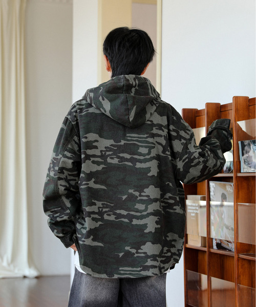 セール】【neos】デニム シャツ パーカー メンズ レディース ルーズ