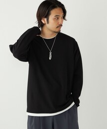 SHIPS Colors:フクレ ジャカード フェイクレイヤード ロンT
