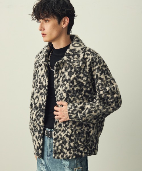 Shoowtime(ショウタイム)の「Leopard Pattern Short Jacket / レオパードショートジャケット(ブルゾン・メンズ・グレー系/ブラウン系・MEDIUM/X-LARGE/LARGE)」の13枚目の写真