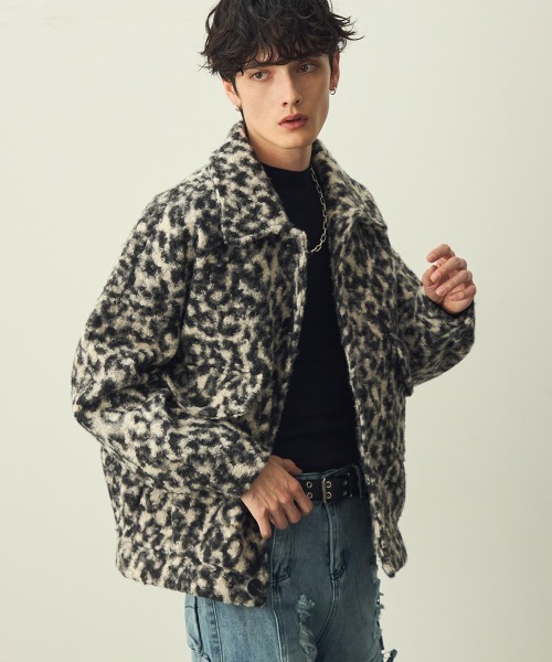Shoowtime(ショウタイム)の「Leopard Pattern Short Jacket / レオパードショートジャケット(ブルゾン・メンズ・グレー系/ブラウン系・MEDIUM/X-LARGE/LARGE)」の15枚目の写真