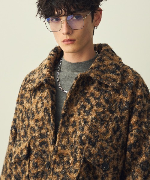 Shoowtime(ショウタイム)の「Leopard Pattern Short Jacket / レオパードショートジャケット(ブルゾン・メンズ・グレー系/ブラウン系・MEDIUM/X-LARGE/LARGE)」の6枚目の写真