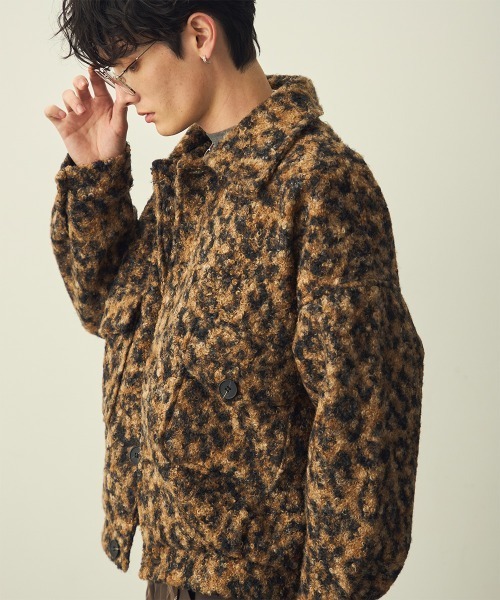 Shoowtime(ショウタイム)の「Leopard Pattern Short Jacket / レオパードショートジャケット(ブルゾン・メンズ・グレー系/ブラウン系・MEDIUM/X-LARGE/LARGE)」の3枚目の写真