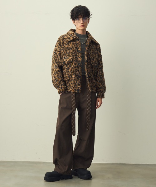 Shoowtime(ショウタイム)の「Leopard Pattern Short Jacket / レオパードショートジャケット(ブルゾン・メンズ・グレー系/ブラウン系・MEDIUM/X-LARGE/LARGE)」の5枚目の写真