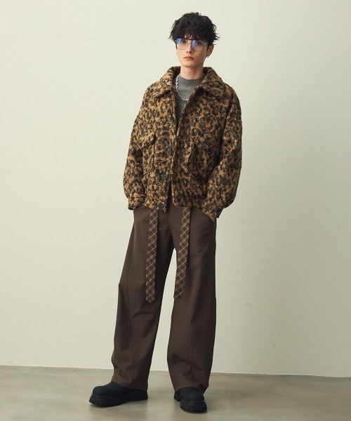 Shoowtime(ショウタイム)の「Leopard Pattern Short Jacket / レオパードショートジャケット(ブルゾン・メンズ・グレー系/ブラウン系・MEDIUM/X-LARGE/LARGE)」の4枚目の写真