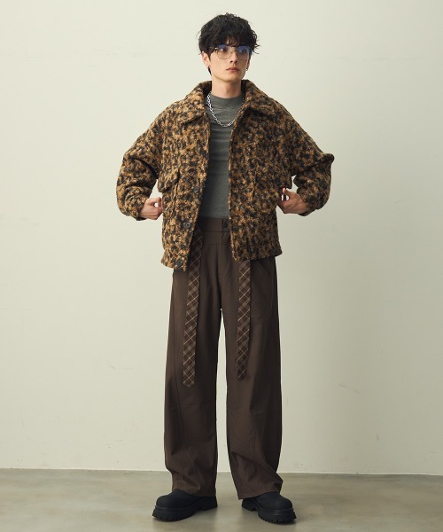 Shoowtime(ショウタイム)の「Leopard Pattern Short Jacket / レオパードショートジャケット(ブルゾン・メンズ・グレー系/ブラウン系・MEDIUM/X-LARGE/LARGE)」の8枚目の写真