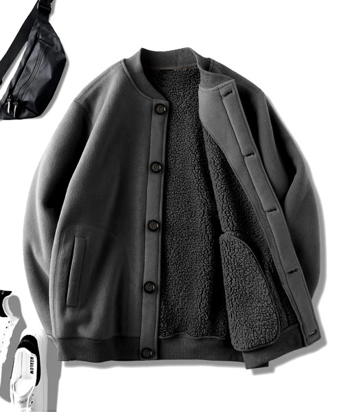 ボアブルゾン AUDREY オーバーサイズ Wウォーム ボア ブルゾン（ブルゾン