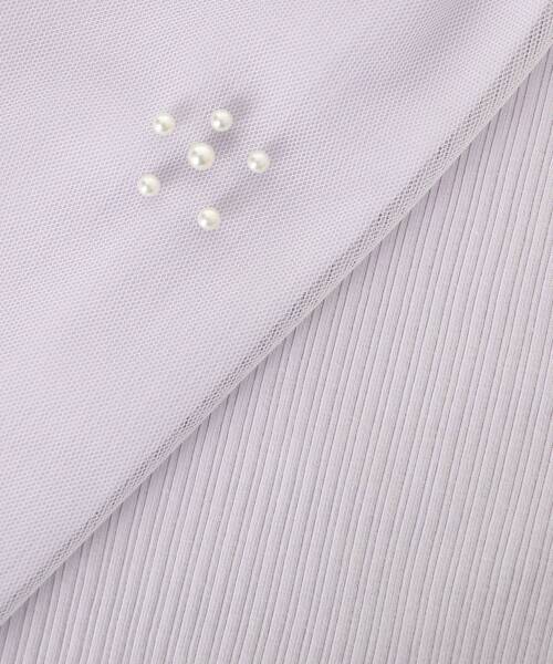 MAJESTIC LEGON（マジェスティックレゴン）の「パールチュールスリーブ長袖トップス（Tシャツ/カットソー・レディース・ラベンダー/ブルー/チャコールグレー/アイボリー/ブラック・MEDIUM）」の13枚目の写真