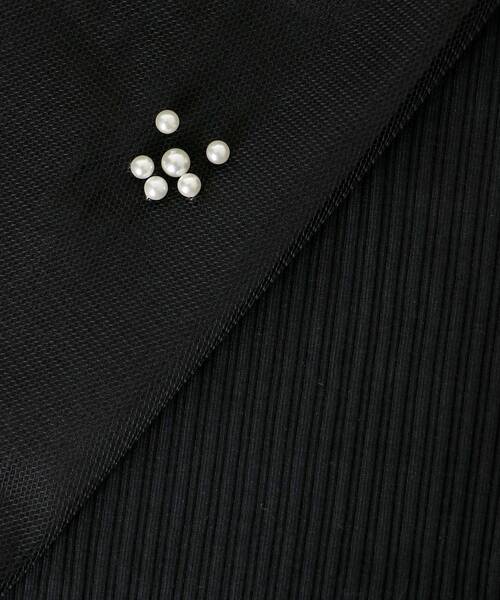 MAJESTIC LEGON（マジェスティックレゴン）の「パールチュールスリーブ長袖トップス（Tシャツ/カットソー・レディース・ラベンダー/ブルー/チャコールグレー/アイボリー/ブラック・MEDIUM）」の14枚目の写真