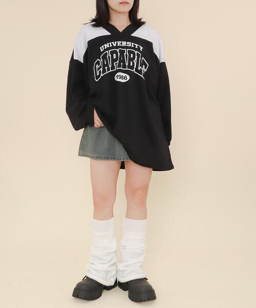 WOND（ウォンド）の「WOND/バイカラースポーツスウェット（スウェット・レディース・ブラック/ライトグレー・FREE）」の17枚目の写真