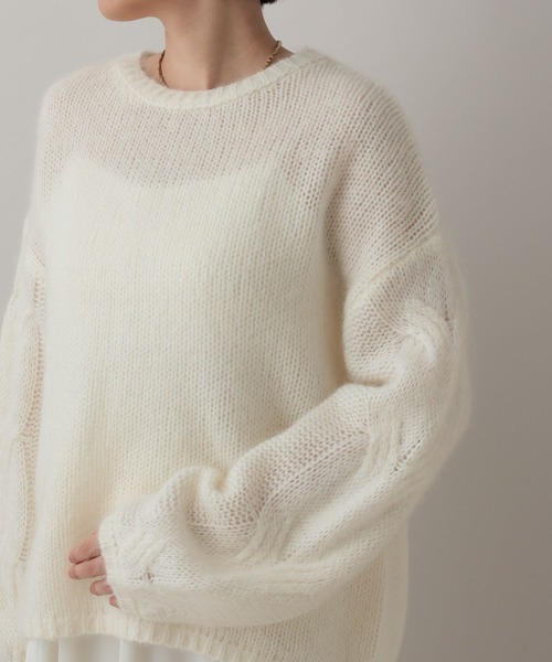 モヘアケーブルニットプルオーバー（ニット/セーター）｜A part by
