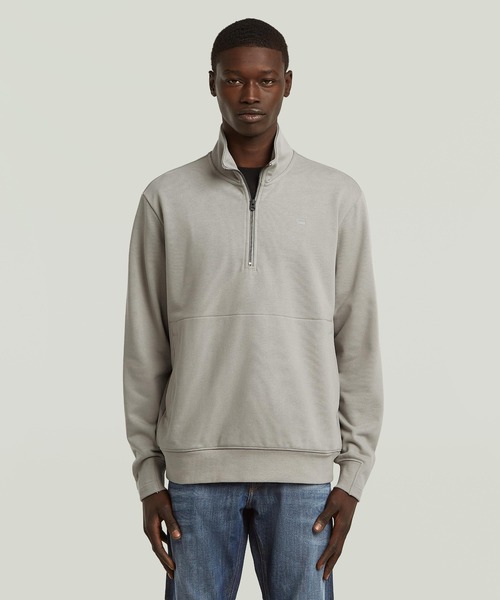 NIFOUS HALF ZIP SWEATER/ベーシックデザインロゴハーフジップスウェット/トレーナー