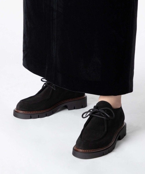 CORSO ROMA,9(コルソローマ)の「CORSO ROMA 9 OLGA 381 SUEDE Tyrolean shoes コルソローマ オルガ チロリアン スエードシューズ モカシン(モカシン/デッキシューズ・レディース・ブラック/サンドベージュ・37/39/38/36)」の3枚目の写真