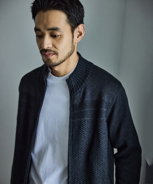 JUN STANDARD PICKS(ジュンスタンダードピックス)の「ドライバーズZIPUPニット(ニット/セーター・メンズ・キナリ/グレー/チャコールグレー・LL/L/M)」の6枚目の写真