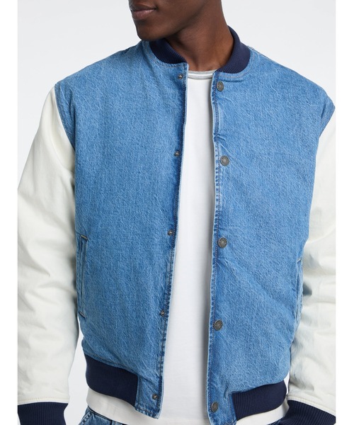 セール】GUESS JEANS Denim Letterman Jacket ジャケット スタジャン