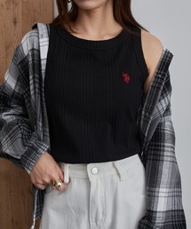 【U.S. POLO ASSN.】ワンポイント刺繍 ベーシックリブタンク