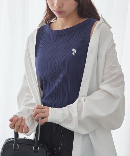 U.S. POLO ASSN.(ユーエスポロアッスン)の「【U.S. POLO ASSN.】ワンポイント刺繍 ベーシックリブタンク(タンクトップ・レディース・ネイビー/オフホワイト/ブラック・M/L)」の19枚目の写真