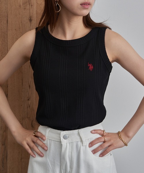 U.S. POLO ASSN.(ユーエスポロアッスン)の「【U.S. POLO ASSN.】ワンポイント刺繍 ベーシックリブタンク(タンクトップ・レディース・ネイビー/オフホワイト/ブラック・M/L)」の10枚目の写真
