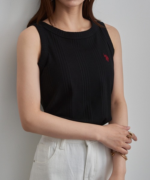 U.S. POLO ASSN.(ユーエスポロアッスン)の「【U.S. POLO ASSN.】ワンポイント刺繍 ベーシックリブタンク(タンクトップ・レディース・ネイビー/オフホワイト/ブラック・M/L)」の9枚目の写真