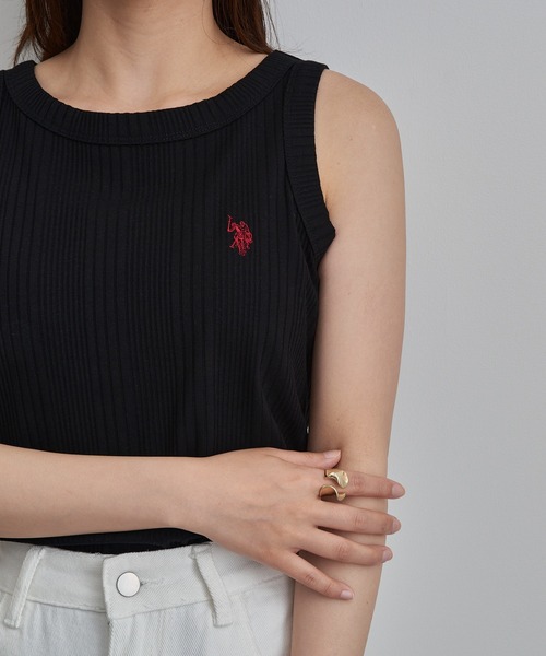 U.S. POLO ASSN.(ユーエスポロアッスン)の「【U.S. POLO ASSN.】ワンポイント刺繍 ベーシックリブタンク(タンクトップ・レディース・ネイビー/オフホワイト/ブラック・M/L)」の12枚目の写真