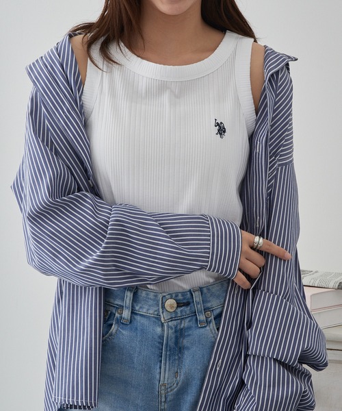 U.S. POLO ASSN.(ユーエスポロアッスン)の「【U.S. POLO ASSN.】ワンポイント刺繍 ベーシックリブタンク(タンクトップ・レディース・ネイビー/オフホワイト/ブラック・M/L)」の22枚目の写真