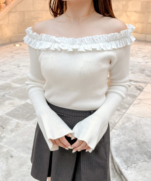 セール】フリルニットトップス（ニット/セーター）｜JUNOAH（ジュノア