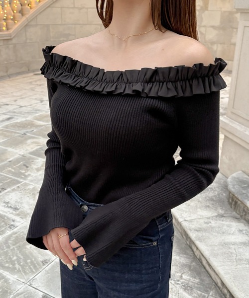 セール】フリルニットトップス（ニット/セーター）｜JUNOAH（ジュノア