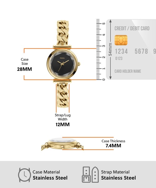FOSSIL(フォッシル)の「フォッシル 腕時計 レディース アナログ ステンレス ES5440(アナログ腕時計・レディース・ゴールド・FREE)」の5枚目の写真