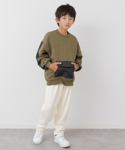 JAM & LINK（ジャムアンドリンク）の「ニットキルトトレーナー（スウェット・キッズ・オートミール/ブラウン/カーキ・100cm/110cm/120cm/130cm/140cm/150cm/160cm）」の22枚目の写真